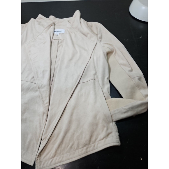 BB DAKOTA Open Front Wrap Faux Suede MOTO Jacket BEIGE Tan Women's Size W/LG EUC - Picture 6 of 16